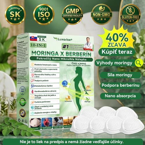 Oficiálny obchod  | 👩‍⚕️ 𝗟𝘂𝘅𝗮𝗿𝗶𝘀𝗲® Moringa X Berberín 10-In-1 Pokročilý Nano Mikroihla Nálepka(Raz denne, viditeľné zmeny za 7 dní) ✅ Obezita, cukrovka, spánková apnoe a problémy so kĺbmi🌟
